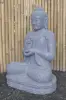 Product image 3 of the product “Seated Buddha, position Dharmachakra, 67 x 47,5 x 98 cm, riverstone grey ”